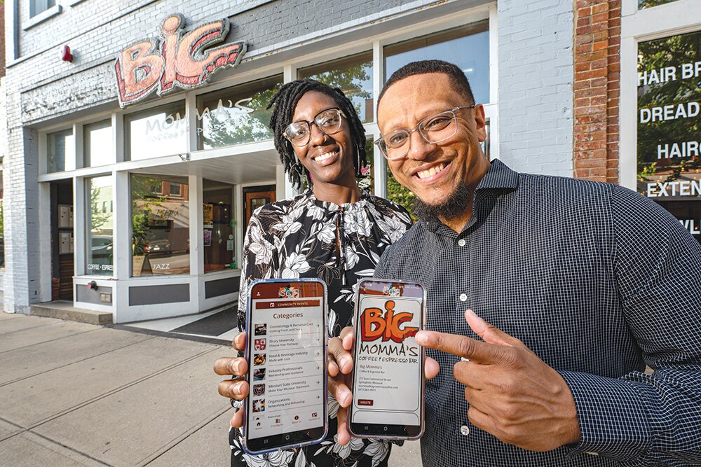 Michelle and Duan Gavel are creators of the All Things Diverse SGF app that promotes diverse people and businesses in the Springfield area. Big Momma's Coffee & Espresso bar on C-Street is one of the businesses listed.